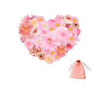 Zequech 42 Pièces Fleurs Artificielles, Mini Fausse Fleur Artificielle Décoratives pour Bouquet de Mariée Couronne Mariage Fête Festival Maison Jardin Bricolage Artisanat (Rose)