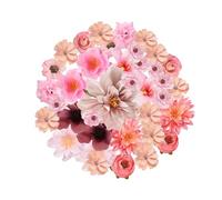 Zequech Lot de 35 Fleurs en Plastique pour Artisanat, Mini Fleurs décoratives en Rose, pour Bouquet de mariée, Tableau Mural, fête de Mariage, fête, Maison, Jardin, Bricolage, décoration, Accessoires