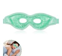 Zequech Masque vert chauffant et réfrigérant à double usage, masque réutilisable pour le gonflement, les cernes, les maux de tête, l'astringence des yeux, la fatigue, la respirabilité et le confort