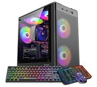 ZER-LON Ordinateur de bureau de jeu, Intel Core I7 jusqu'à 4,2 GHz, RTX 2060 6G, 32 Go de RAM DDR4, SSD NVME 1 To, WiFi 5.0, PC de jeu pré-construit avec 5 ventilateurs RVB