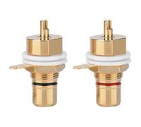 Zer One 2 pcs Terminal en cuivre plaqué Or Femelle Montage sur Panneau Jack Terminal Socket connecteur Audio (2 pcs)