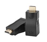 Zer one Câble d'extension réseau RJ45 vers HDMI 1.4, 30 m sur LAN Ethernet 5e / 6 Cat. Prise en Charge du convertisseur RJ45 HDMI Cat 3D 4K pour PS3 HDTV HDPC STB (1 paire)