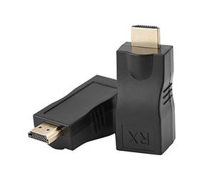 Zer one Câble d'extension réseau RJ45 vers HDMI 1.4, 30 m sur LAN Ethernet 5e / 6 Cat. Prise en Charge du convertisseur RJ45 HDMI Cat 3D 4K pour PS3 HDTV HDPC STB (1 paire)
