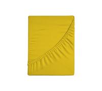 Zer0bed, Drap-Housse pour lit Double, Couleur Unie, 100% Coton, Angle Maxi 30 cm, 2 Places, Jaune, 180 x 200 cm