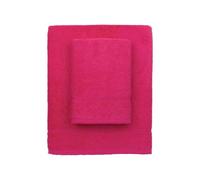 zer0bed, Lot de 2 Serviettes de Bain Fuchsia - Serviette de Bain - Serviette de Toilette - Serviette de Bidet - Couleur Unie - Blanc - 100% Coton