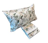 zer0bed, Parure de lit 2 Places, 100% Coton, Blanc, Drap Plat, Drap Housse avec Coins, 2 taies d'oreiller