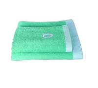 zer0bed Set de Serviettes de Bain, Serviettes de Bain, Visage et Bidet, Serviette de Sport, Piscine ou Salle de Sport, Couleur Unie avec Bord contrasté, 100% Coton, Lot de 2 pièces, Vert d'eau