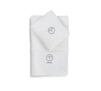 zer0bed Zodiac Set de Serviettes de Bain Signes du Zodiaque, Lot de 2, Serviette de Visage, Serviette invité-Bidet, 100% Coton, Couleur Unie avec Broderie, bélier