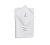 zer0bed Zodiac, Set de Serviettes de Bain Signes du Zodiaque, Set de 2, Serviette Visage, Serviette Invité-Bidet, 100% Coton, Couleur Unie avec Broderie, Aquarium