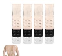 Zerabidpro 12 PCS Extensions de Soutien-Gorge Attaches de Soutien-Gorge Prolongateur Ajustables en Nylon et Acier Inoxydable, Disponibles en Noir, Blanc et Nude, pour Grossesse et Confort Quotidien