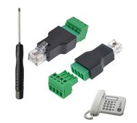 Zerabidpro RJ11 Borne à Vis RJ11 4P 4C Mâle à 4Pin Femelle, Borne à Vis pour Extension de Câble Téléphonique et CCTV, Adaptateur Fiche Enfichable, Type à Vis, Installation Facile, Noir