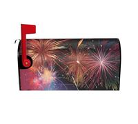 ZERAOKE Housse magnétique pour boîte aux lettres motif feu d'artifice 3D - Grande taille - 64,8 x 53,3 cm - Pour décoration de jardin, cour, extérieur, maison