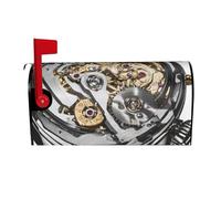 ZERAOKE Housses magnétiques personnalisées de boîte aux lettres (engrenages steampunk cool) (taille L : 64,8 x 53,3 cm) pour décoration de boîte aux lettres pour jardin, cour, extérieur, maison
