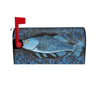 ZERAOKE Housses magnétiques personnalisées pour boîte aux lettres (écailles de poisson argenté) - Grande taille - 64,8 x 53,3 cm - Pour décoration de jardin, cour, extérieur, maison