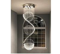 ZERAPH Lustre en Cristal Moderne de Luxe Grand Lustre LED sphère en Spirale Goutte de Pluie K9 plafonnier encastré pour Salle à Manger Salle de Bain Chambre Salon 9 Ampoules GU10 requises D20'