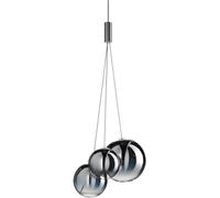 ZERAPH Lustre Plafonnier Moderne LED 3 Voies Boule de Verre Plafond Lampes Suspendues Cluster Simple Îlot de Cuisine Luminaire 3 Lumières Lampe Suspendue Lustre pour Salle à Manger (Rouge) Pe