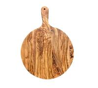 Zerazi Planche à Pizza en Bois d'Olivier Artisanale avec Poignée - Écologique et Durable