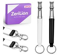 ZeriLion Lot de 2 sifflets pour chien pour le contrôle des aboiements et le dressage de rappel - Sifflet silencieux à ultrasons réglables avec cordon pour tous les chiens, sifflet professionnel pour