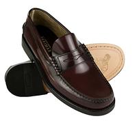 Zerimar Cuir Naturel Mocassins Castellanos | Chaussures Élégantes pour Hommes | Mocassin Masque en Cuir | Mocassin Masque Espagnol | Couleur Bordeaux Taille 47