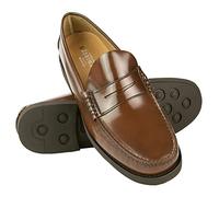 Zerimar Mocassins à Masque Castillan Hommes | Chaussures Grande Taille pour Hommes | Cuir Élégant Castillan | Mocassins à Pampilles pour Hommes | Couleur Cuir Taille 48