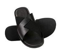 Zerimar Mules Homme Hiver | Sandales Homme | Tongs Homme Hiver | Casual Sandales Mules Cuir | Mules Homme | Tongs Homme Cuir | Couleur Noir Taille 42