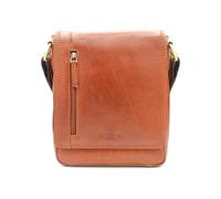 Zerimar Petit sac bandoulière en cuir naturel | Sac à bandoulière | Sac bandoulière décontracté | Unisexe |Cognac| Dimensions : 26 x 20 x 6 cm