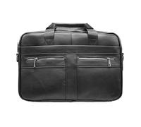 Zerimar Porte-documents en cuir pour homme - Sacoche de direction en cuir de vachette véritable, élégante et professionnelle, 40 x 28 x 6,5 cm Noir