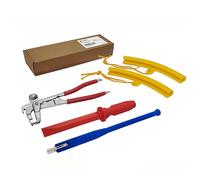 ZERINT Outils de Réparation de Pneus - 5PCS Kit D'outils de Poids de Roue Incluant Grattoir, Protecteur de Jante, Pince Pour Masses, Extracteur de Valve de Pneu