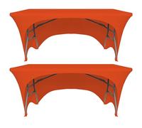ZeriTlolen Lot de 2 nappes rectangulaires extensibles en élasthanne pour tables rectangulaires avec dos ouvert, lavables, extensibles, pour banquet, mariage - 1,8 m