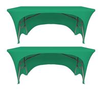ZeriTlolen Lot de 2 nappes rectangulaires extensibles en élasthanne pour tables rectangulaires avec dos ouvert, lavables, extensibles, pour banquet, mariage - 1,8 m