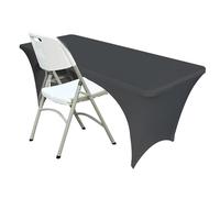 ZeriTlolen Nappe en spandex pour tables rectangulaires, ouverture arrière, élastique, lavable, non tissée, extensible, pour mariages, banquets, stands et fêtes, 183 x 76 x 76 cm,