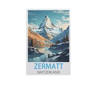 Zermatt Suisse,1000 Pièces Puzzles Jeu De Famille Jouet Jeu Éducatif Anti-Stress Défi Difficile Puzzle pour Enfants(38x26cm)-FR40