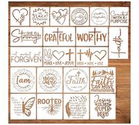 Zernblend Sashiko, 21 pièces Modèles (15 x 15 cm, 25 x 15 cm et 20 x 20 cm), Kit Sashiko Débutant, Scrapbooking Artisanat Décoration, Quilting à la main, Modèles chrétiens