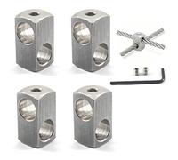 Zerniple Pince en croix M10 mm, 4 pièces, acier inoxydable, argent, serre-câble métallique