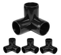 Zernmiarder Lot de 12 raccords de tuyau en PVC à 3 voies de 2,5 cm, coude en PVC noir, raccords de tuyau en PVC de qualité meuble SCH40 - Convient aux tuyaux en PVC de 2,5 cm