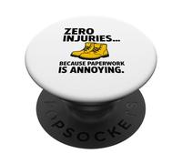 Zéro blessure, utilisez Votre EPI | Cadeau de Campagne de Sensibilisation à la sécurité PopSockets PopGrip Adhésif