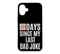 Zero Days Since My Last Dad Joke Funny Fête des Pères Hommes Coque pour iPhone 16 Plus