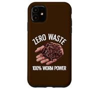 Zéro déchet, 100% Worm Power Funny Worm Farming Coque pour iPhone 11