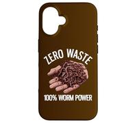 Zéro déchet, 100% Worm Power Funny Worm Farming Coque pour iPhone 16