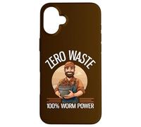 Zéro déchet, 100% Worm Power Funny Worm Farming Coque pour iPhone 16 Plus