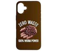 Zéro déchet, 100% Worm Power Funny Worm Farming Coque pour iPhone 16 Plus