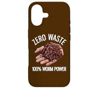 Zéro déchet, 100% Worm Power Funny Worm Farming Coque pour iPhone 17