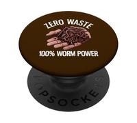 Zéro déchet, 100% Worm Power Funny Worm Farming PopSockets PopGrip Adhésif