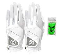Zero Friction Lot de 2 Gants de Golf synthétiques de Compression pour Femme, Coupe Universelle, Taille Unique, Blanc