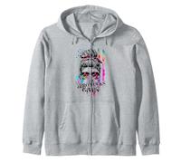 Zero Fucks Given Crâne Femme Drapeau Squelette Arc-en-ciel Sweat à Capuche