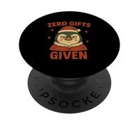Zero Gifts Given - Manchot de Noël Drôle et Sarcastique PopSockets PopGrip Adhésif