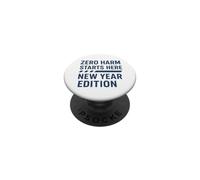 Zero Harm Commence Ici - Édition Nouvel an | Sensibilisation à la sécurité PopSockets PopGrip Adhésif