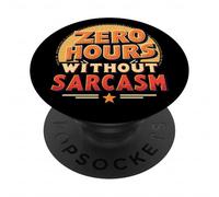 Zéro Heure sans Sarcasme, Dicton Amusant, Style rétro PopSockets PopGrip Adhésif