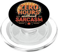 Zéro Heure sans Sarcasme, Dicton Amusant, Style rétro PopSockets PopGrip pour MagSafe