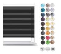 Zero Home - Store Jour Nuit, sans Percage, Protection de Privée, sur Mesure, Facile à Installer avec Clips pour Fenêtre ou Porte, 57x120cm - Noir